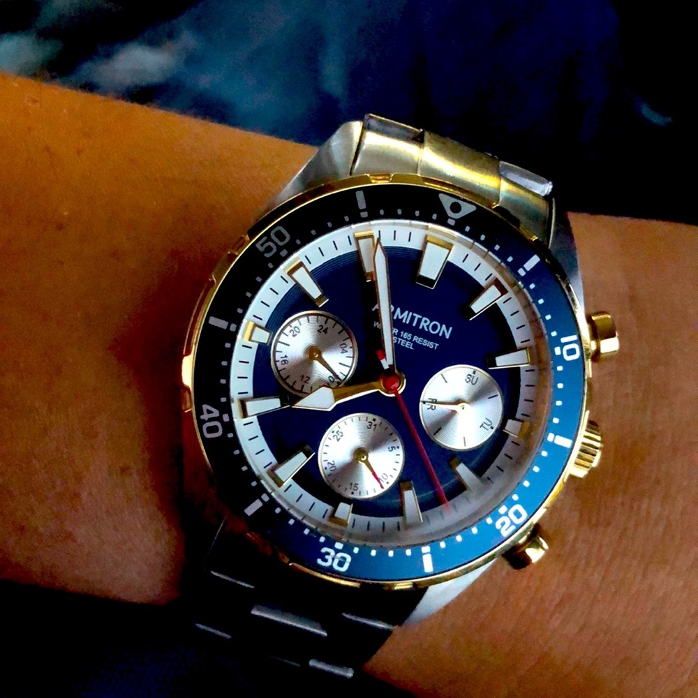 Armitron,silver with blue